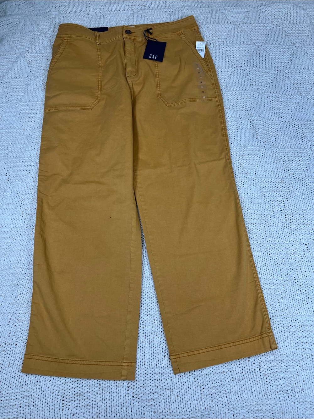 GAP Women’s Girlfriend Khaki Wide-Leg Pants in Mustard